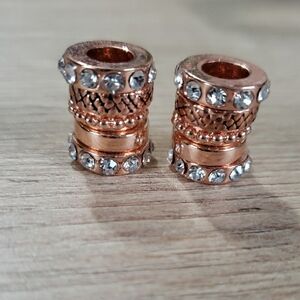 Elegant Rose Gold Crystal, Smooth, Studded Charms